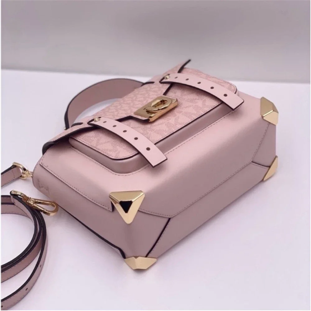 Michael Kors Manhattan Satchel Crossbody Powder Blush Multi - Picture 7 of 16